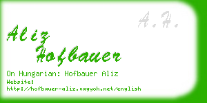 aliz hofbauer business card